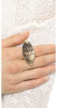 Alexis Bittar Crocodile Textured Cabochon Cocktail Ring