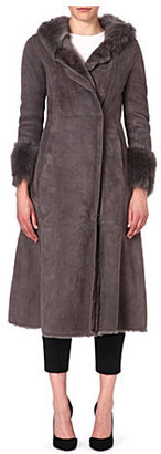 Armani Collezioni Shearling hooded coat