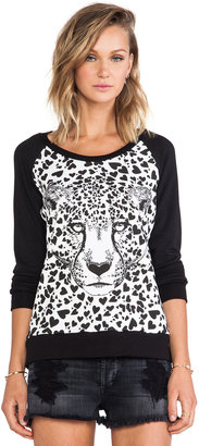 Lauren Moshi Gweny Heart Leopard Head Sweatshirt