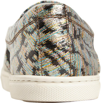 Lanvin Leopard Brocade Slip-On Sneakers