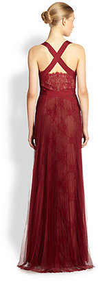 Marchesa Notte Lace & Tulle Gown