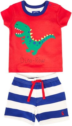 Joules Baby boy`s dinosaur graphic T-shirt & shorts set