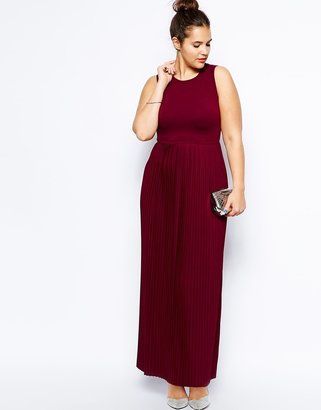 ASOS CURVE Exclusive Maxi Dress With Pleated Skirt