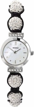 Sekonda Crystalla by Women's Quartz Watch with White Dial Display and Silver Nylon Strap 4711.27