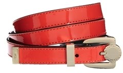Karen Millen Patent Skinny Leather Belt - Pink