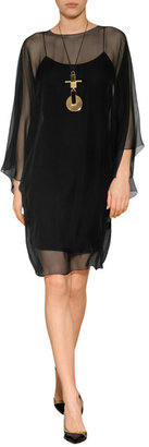 Ralph Lauren Collection Sheer Sleeve Dress