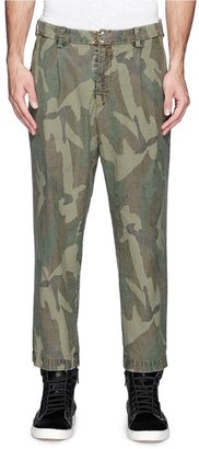 Kolor Pleat front camouflage canvas cropped pants