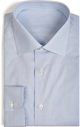 Brioni Light Blue Striped Cotton Linz Shirt