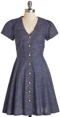 ModCloth, Inc Floral Field Day Dress in Chambray
