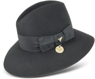 Patrizia Pepe Black Wool Fedora Hat