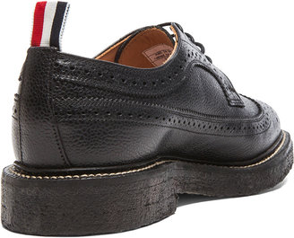 Thom Browne Wingtip Leather Brogue Shoes in Black