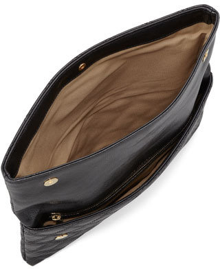 Marc Jacobs Eugenia Large Clutch Bag, Black/Brass