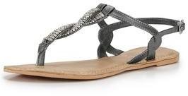 Shoebox Shoe Box Megan Twist Diamante Toe Post Sandals