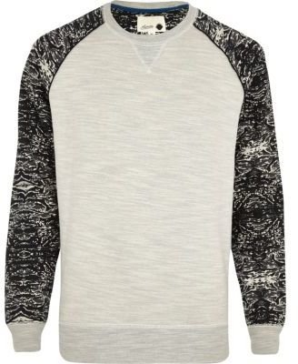 Humör Grey abstract print sleeve sweatshirt