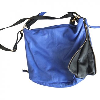 Strenesse Blue Leather Bag In Blue And Black