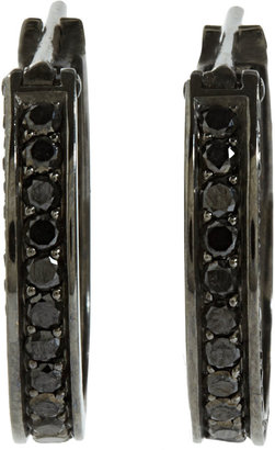 Black Diamond Repossi Rhodium & Berbere Hoop Earrings