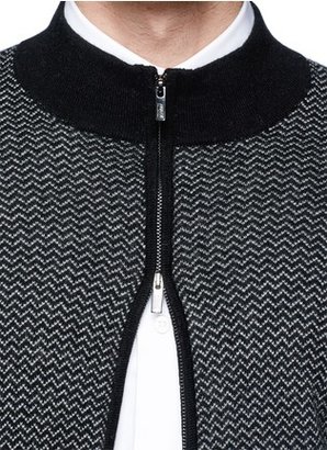 Nobrand Chevron knit zip front cardigan
