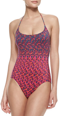 Marc by Marc Jacobs Printed Tie-Back Halter One-Piece Swimsuit