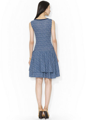 Lauren Ralph Lauren Sleeveless Anchor-Print A-Line Dress