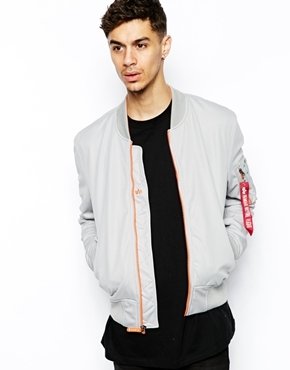Alpha Industries MA1 Bomber Jacket in Soft Shell - Gray