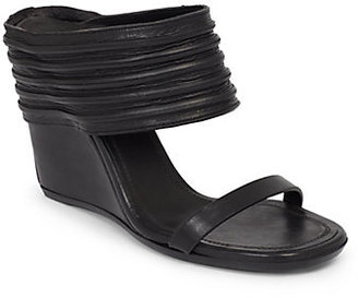 Rick Owens Banded Leather Wedge Sandals