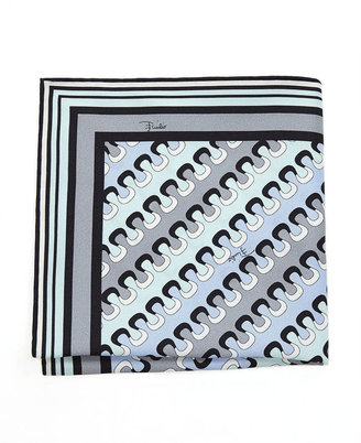 Pucci 100% Silk Print Pocket Square