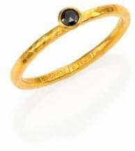 Gurhan Delicacies Black Diamond & 24K Yellow Gold Stackable Ring