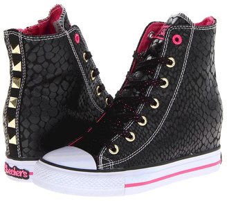 Skechers Gimme Mucho Dinero 81095L (Little Kid/Big Kid) (Black/Hot Pink) - Footwear