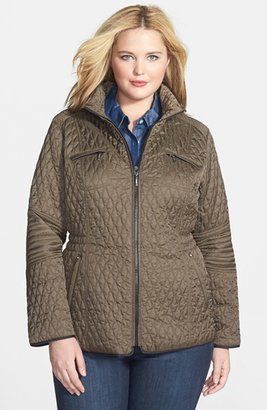 Laundry by Shelli Segal Contrast Trim Quilted Jacket