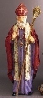 St Nicholas Patron Saint Statue - 3.5" - Ceramic Painted