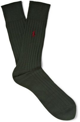 Polo Ralph Lauren Ribbed Cotton-Blend Socks
