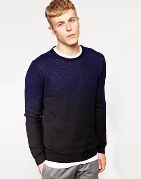 Ted Baker Jumper With Ombre Effect - Navy