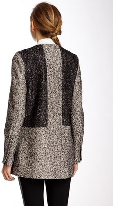 Robert Rodriguez Tweed Crossover Zip Front Coat