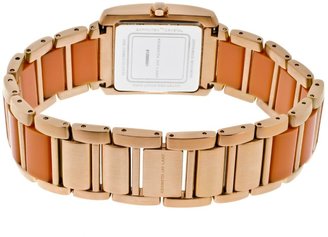 Kenneth Jay Lane Women's White MOP Dial Rose Gold Tone IP Stainless Steel and Coral Resin KJLANE-1615 Watch