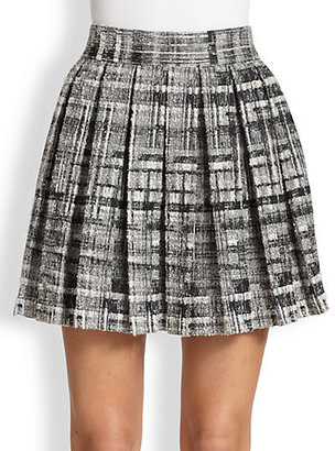 Alice + Olivia Kayla Box-Pleated Skirt