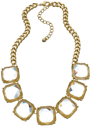 Blu Bijoux Gold Crystal Line Necklace