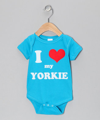 Turquoise 'I Heart My Yorkie' Bodysuit - Infant