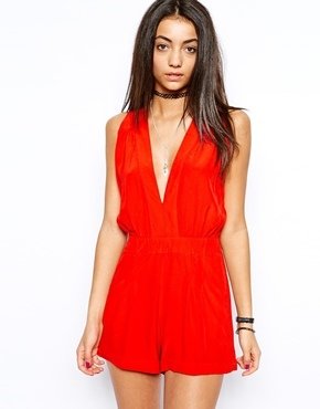 Motel Janet PlaySuit - red
