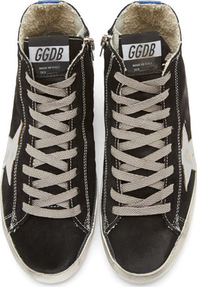 Golden Goose Black Suede High Top Francy Sneakers