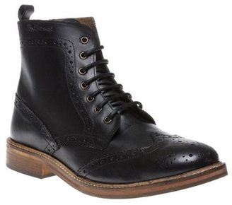 Ben Sherman New Mens Black Anbe Leather Boots Brogue Shoes Lace Up