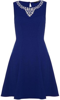 Quiz Royal Blue Flippy Embellished Dress