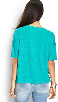 Forever 21 Contemporary Knit Linen Tee