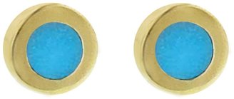 Jennifer Meyer Mini Turquoise Inlay Circle Stud Earrings