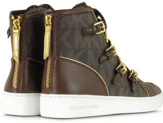 Michael Kors Kimberly Brown Signature High Top Sneaker