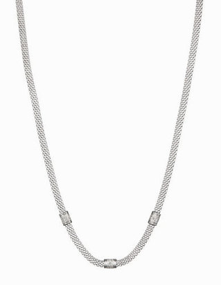 FINE JEWELLERY 3Sterling Silver Open Mesh Necklace - DIAMOND