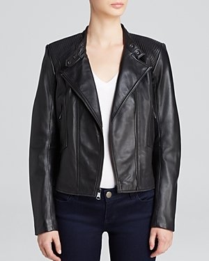Andrew Marc Regan Structured Leather Jacket