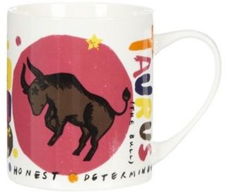 Debenhams Orange 'Taurus' zodiac china mug