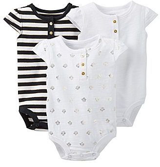 Carter's 3-pk. Cap-Sleeve Fashion Knit Bodysuits - Girls newborn-24m