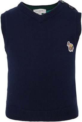 Paul Smith Junior Navy Vest with Green Back