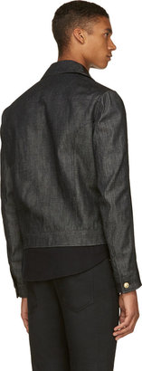 Versus Black Leather & Denim Combination Jacket